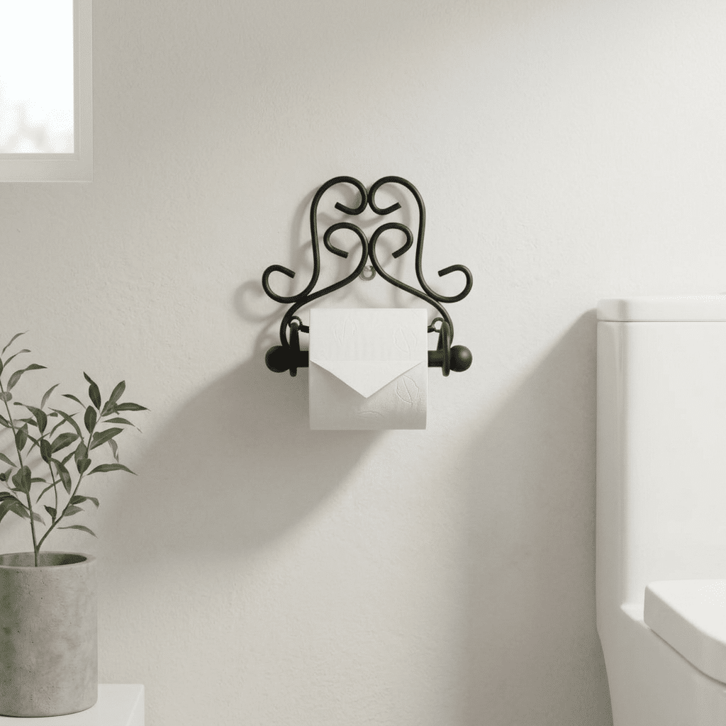 Charming functional toiler roll holder.