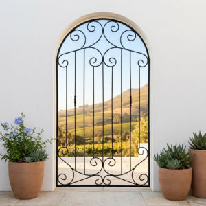 Elegant wrought iron wall panel in South Africa