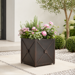 Modern garden corner with Belle Jardin - Small floral planter
