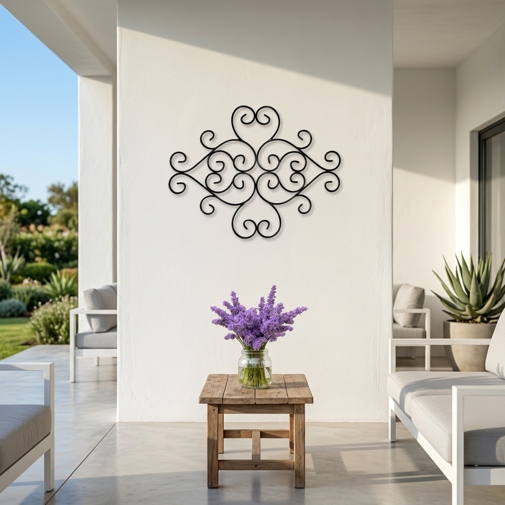 Romantic wrought iron rozette wall decor SA