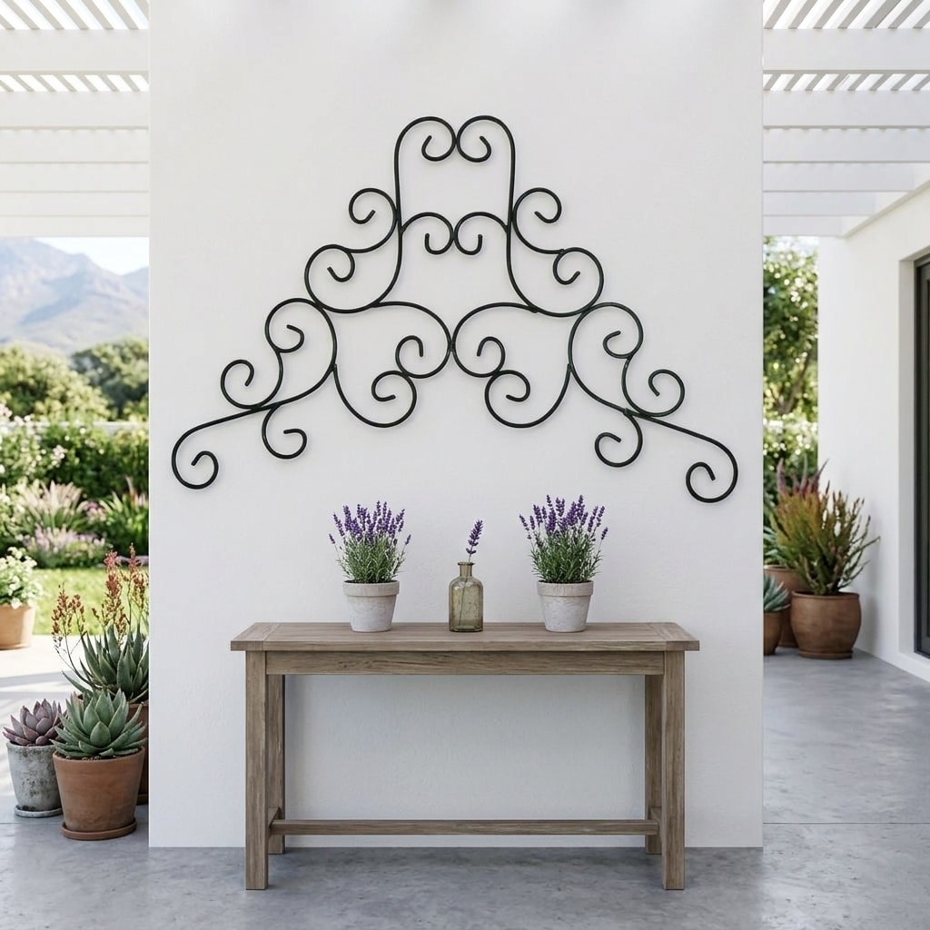 Scrolled wrought iron wall decor SA