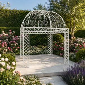 Ornate Pergola Lorraine in romantic garden