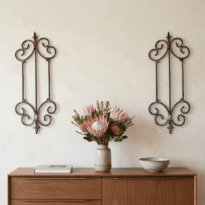 Charming wrought iron wall decor for South Africa