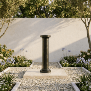 Minimalist Courtyard with Central Column
