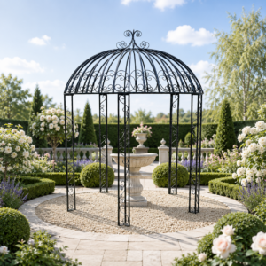 American pergola in manicured garden in South Africa