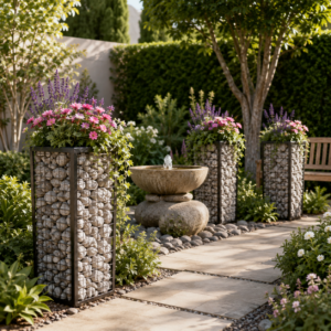Serene garden with modern touches